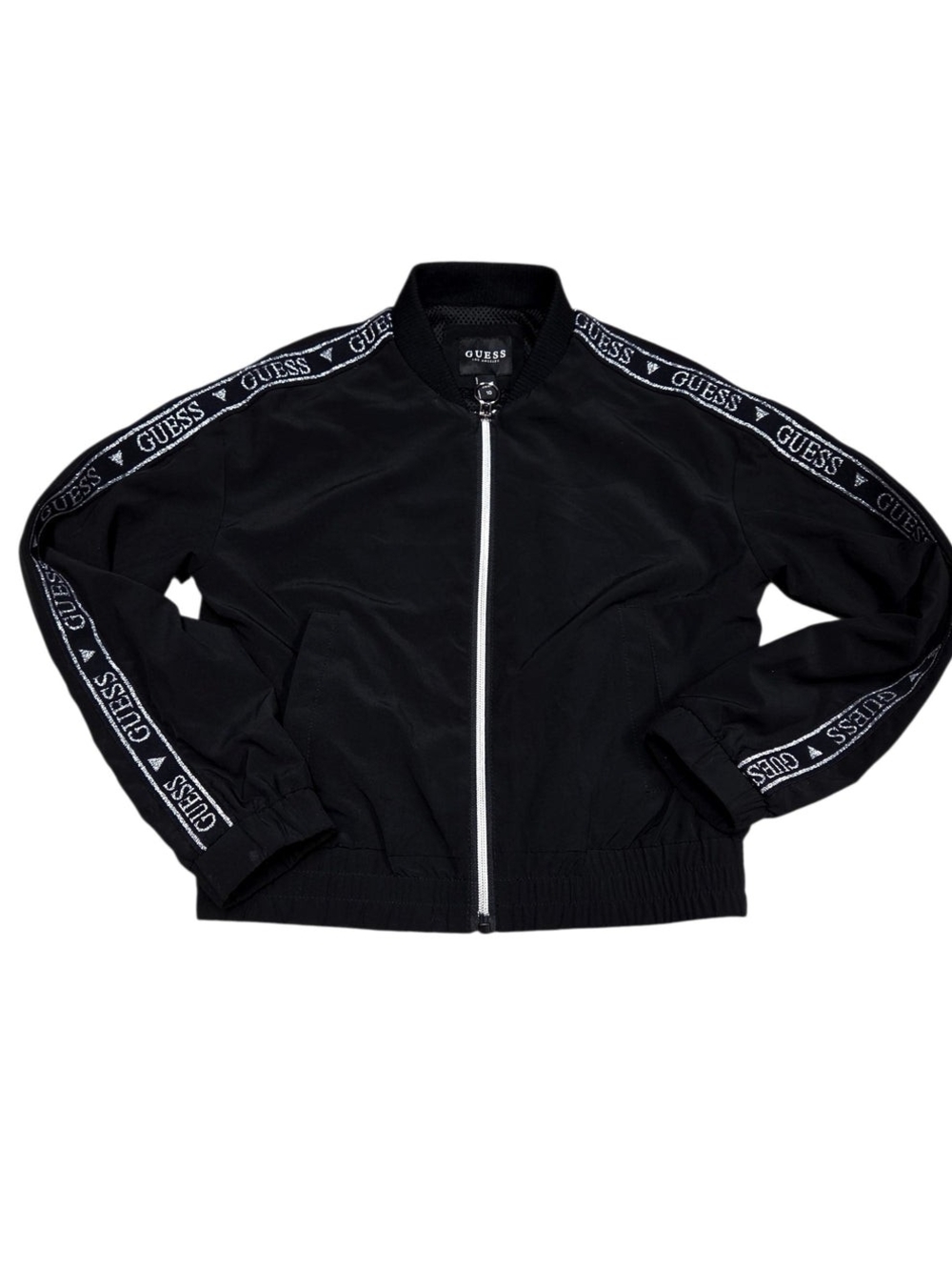 10Y GUESS Black Logo-Trim Track Jacket